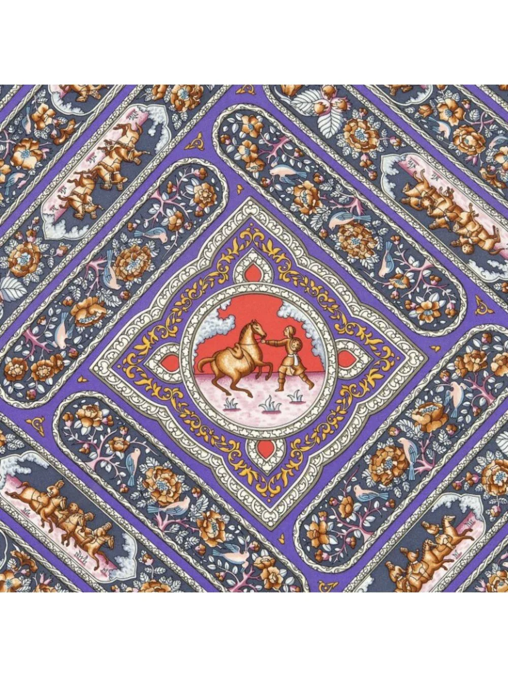 Hermes Scarf Purple Red Orange Silk